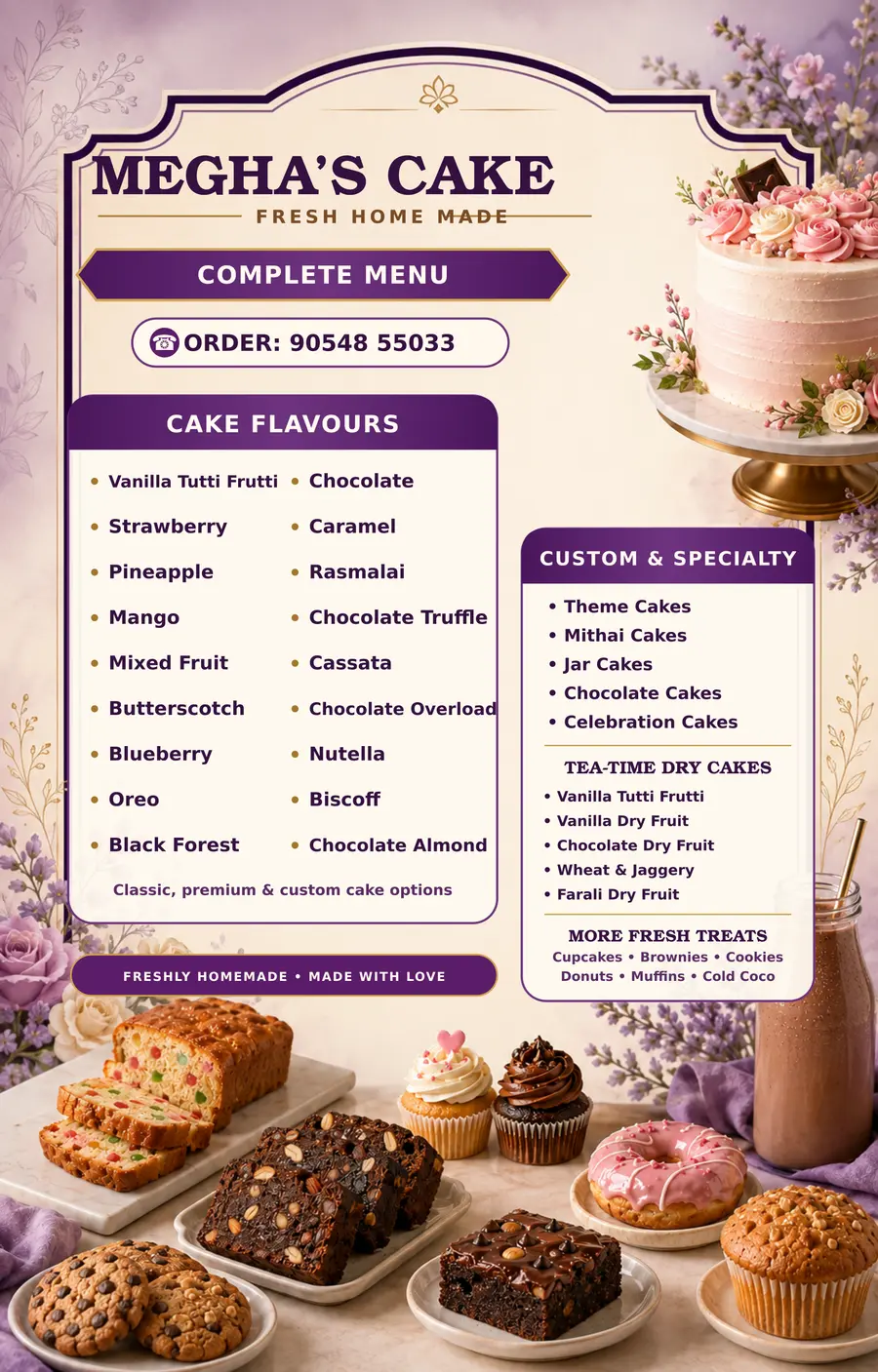 Complete homemade menu